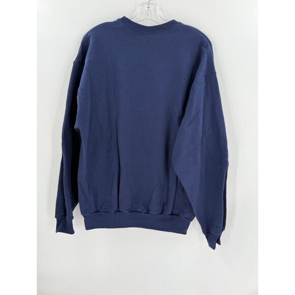 NW VINTAGE Hanes Sweater Adult LARGE Blue Relaxed Crew Neck Pullover Sweatshirt - Picture 4 of 12